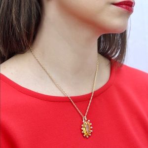 Gold plated yellow crystal jewelry set